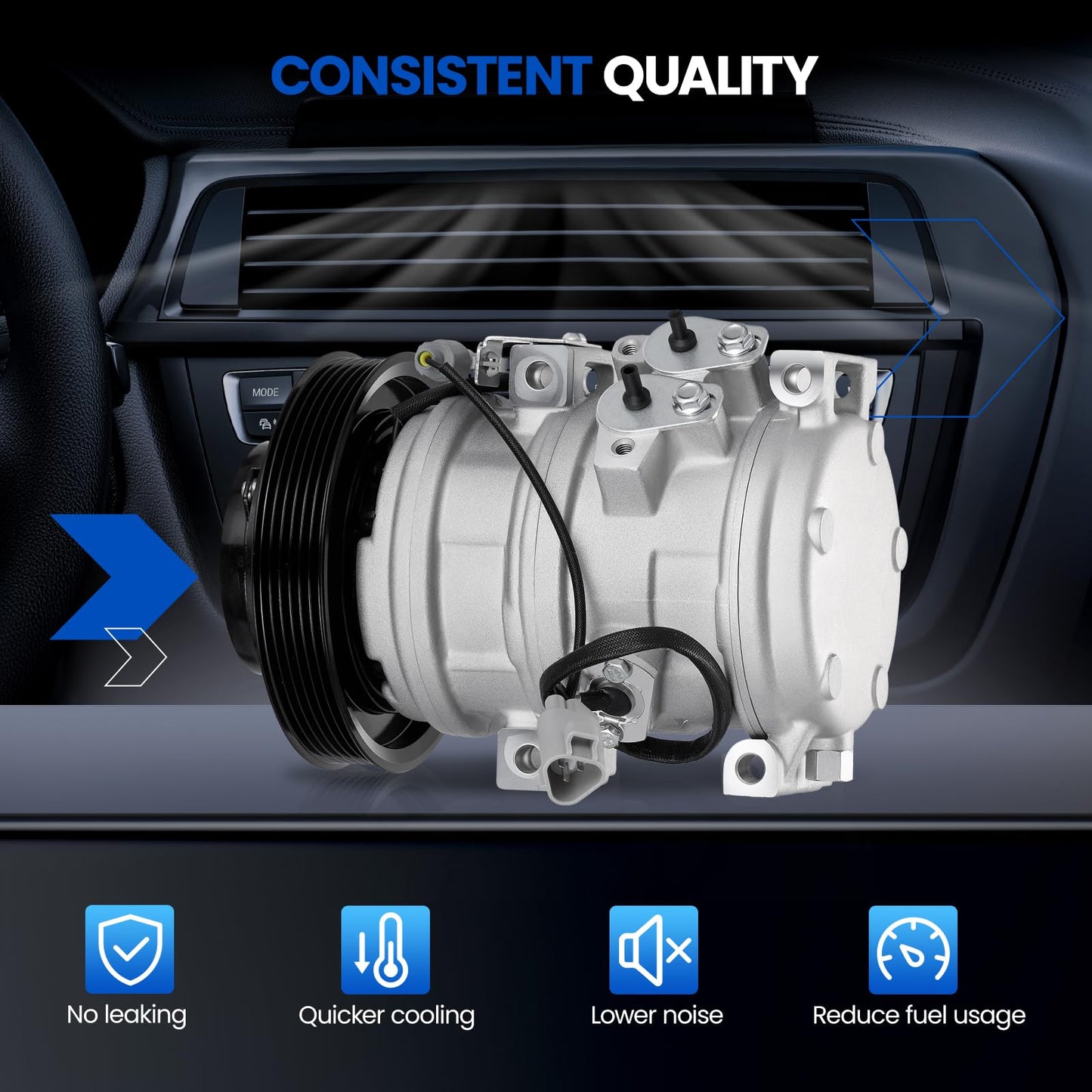 SYKRSS 68311 Air Conditioning A/C Compressor with Clutch Compatible with Toyota Celica 2000-2005 1.8L L4 GAS