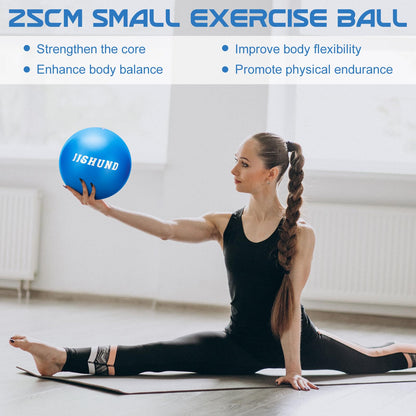 Pilates Ball, 9 Inch Small Exercise Mini Soft Workout Yoga Ball with Exercise Guide, for Home Gym Yoga, Pilates, Core Training, Workout, Balance, Stability