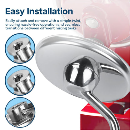 Mixer Attachments for KitchenAid 4.5–5 Quart Tilt-Head Stand Mixers – Compatible with Artisan & Classic – Beaters, Whisks, Dough Hooks & Attachment Sets by MMOBIEL (3-in-1, Stainless Steel)