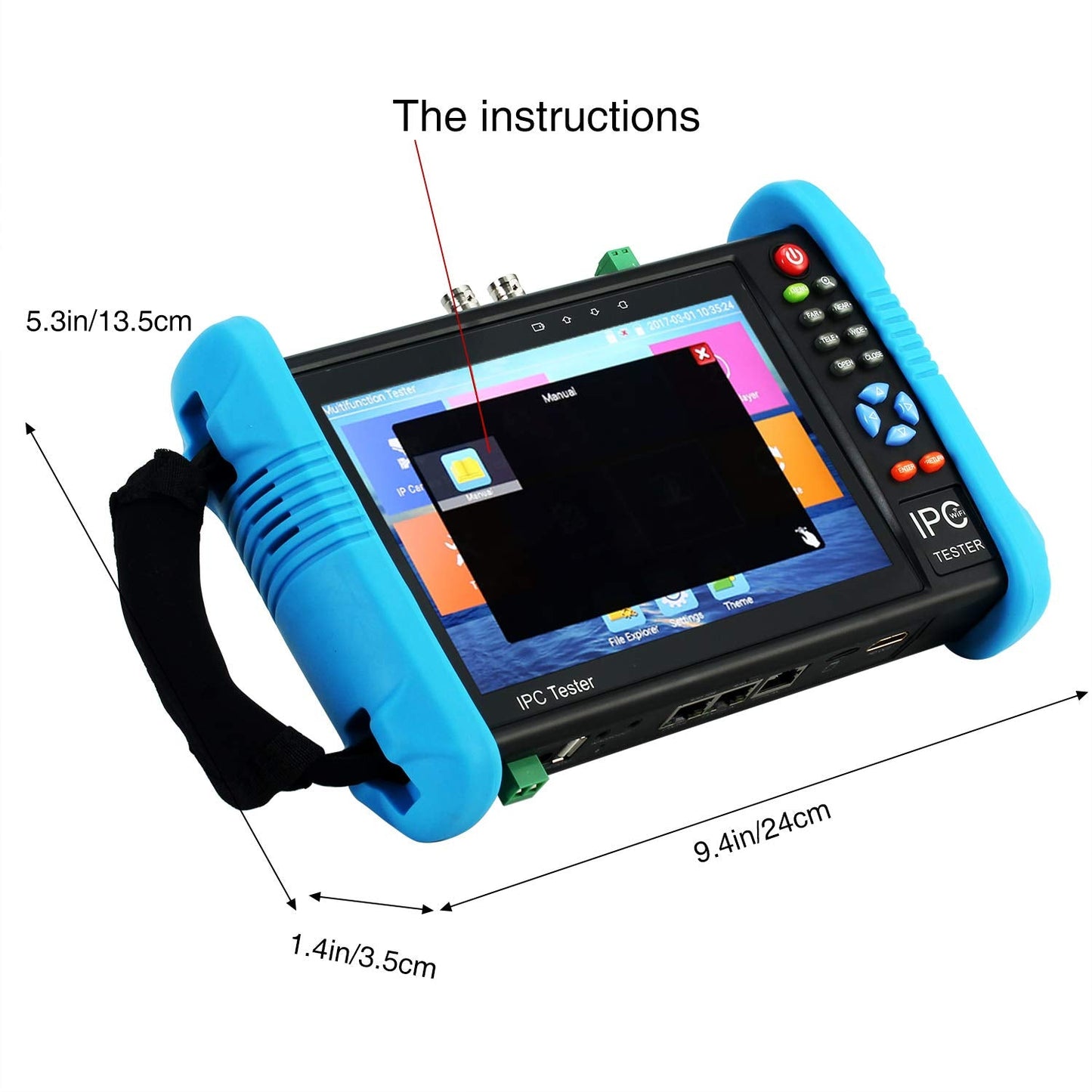 Koolertron 7" IPS Touch Screen 4K H.265 IP Camera Tester - IPC-9800 Plus,CCTV, CVBS, Analog Tester, Built-in WiFi, POE, HDMI, RJ45 TDR, Dual Window, 8GB TF Card, Firmware