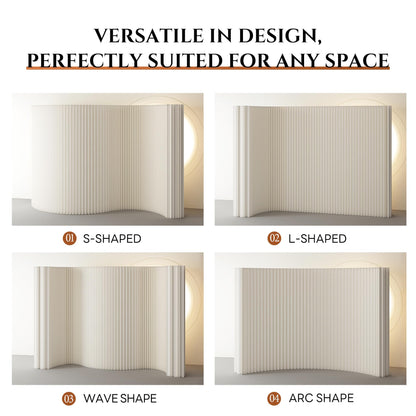Paper Room Divider, Folding Privacy Screen Lightweight Stretchable Accordion Room Divider Wall, Portable Paper Wall Divide for Home, Office, Clothing Shop (White, L：158in x W: 17in x H：95in)