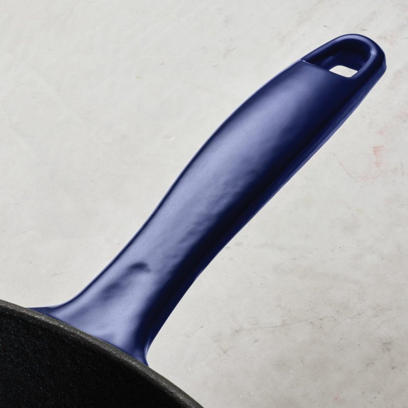 Tramontina Bestow Enameled Cast Iron Skillet with Lid, 12-inch Frying Pan, Blue