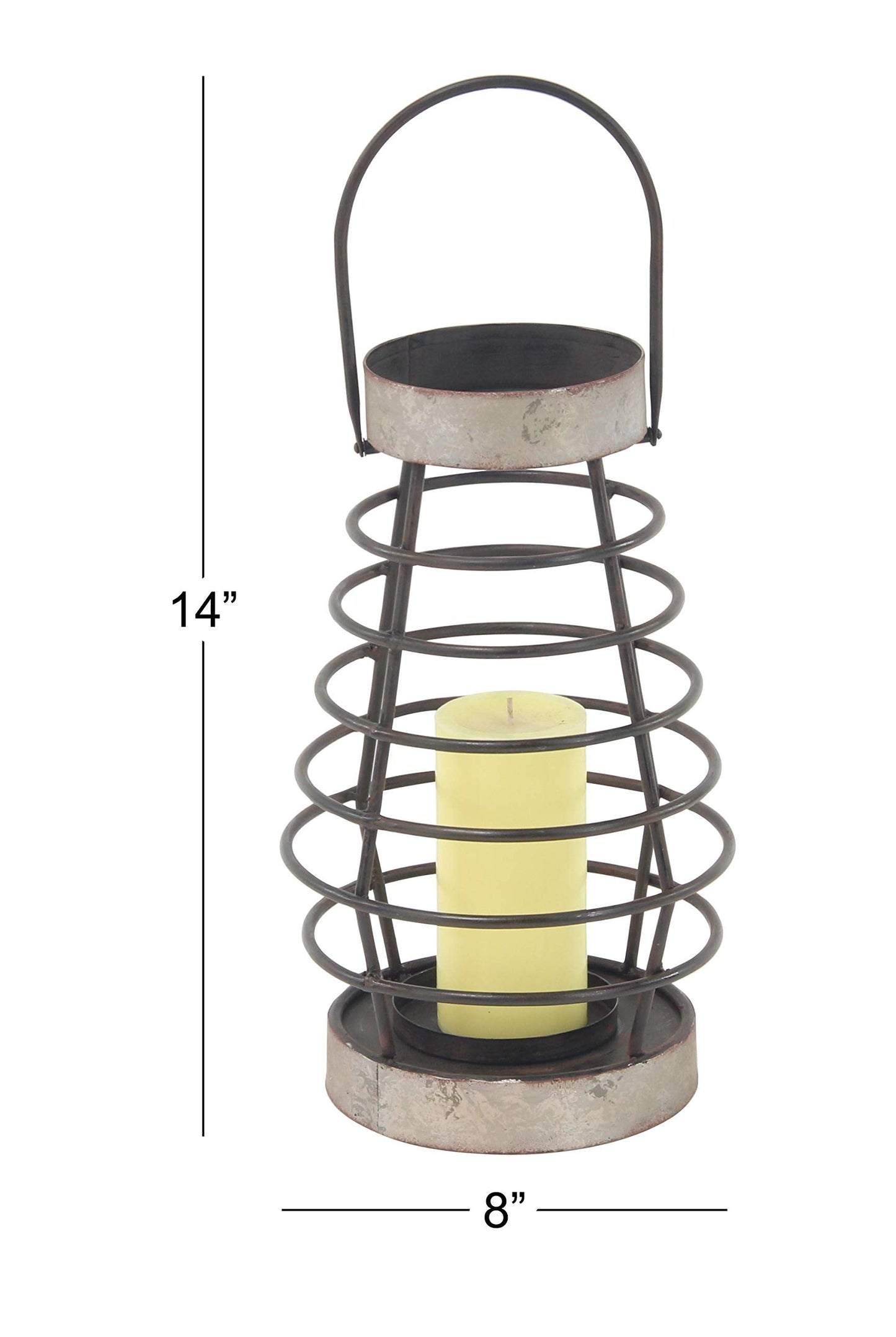 Deco 79 94656 Candle Lantern, Silver/Gray