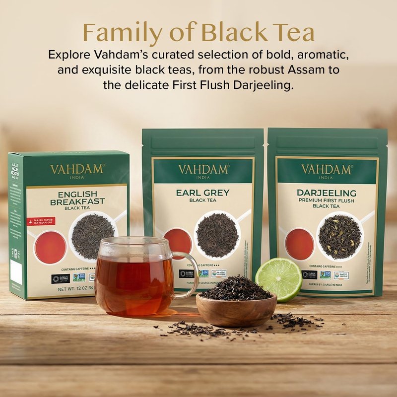 VAHDAM, Darjeeling Tea Leaves From Himalayas 340g (170+ Cups) Pure Unblended Darjeeling Black Loose Leaf Tea | Packed & Shipped Direct From Source In India