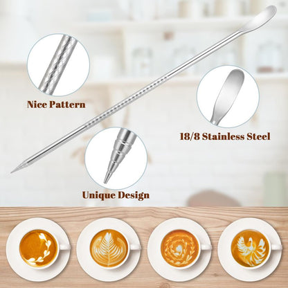 Amrules Milk Frothing Pitcher, 12oz Milk Frother Cup with Clear Scale, 304 Stainless Steel Cappuccino Espresso Machine Accessories for Barista Coffee Bar with Latte Art Pen, Silver