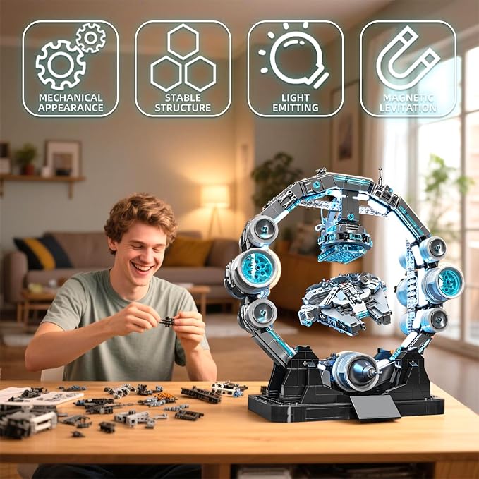 Magnetic Levitation Orbital Station Spaceship Building SetSci Fi Space Building Blocks for Enthusiasts Adult Spaceship Model Creative Gifts