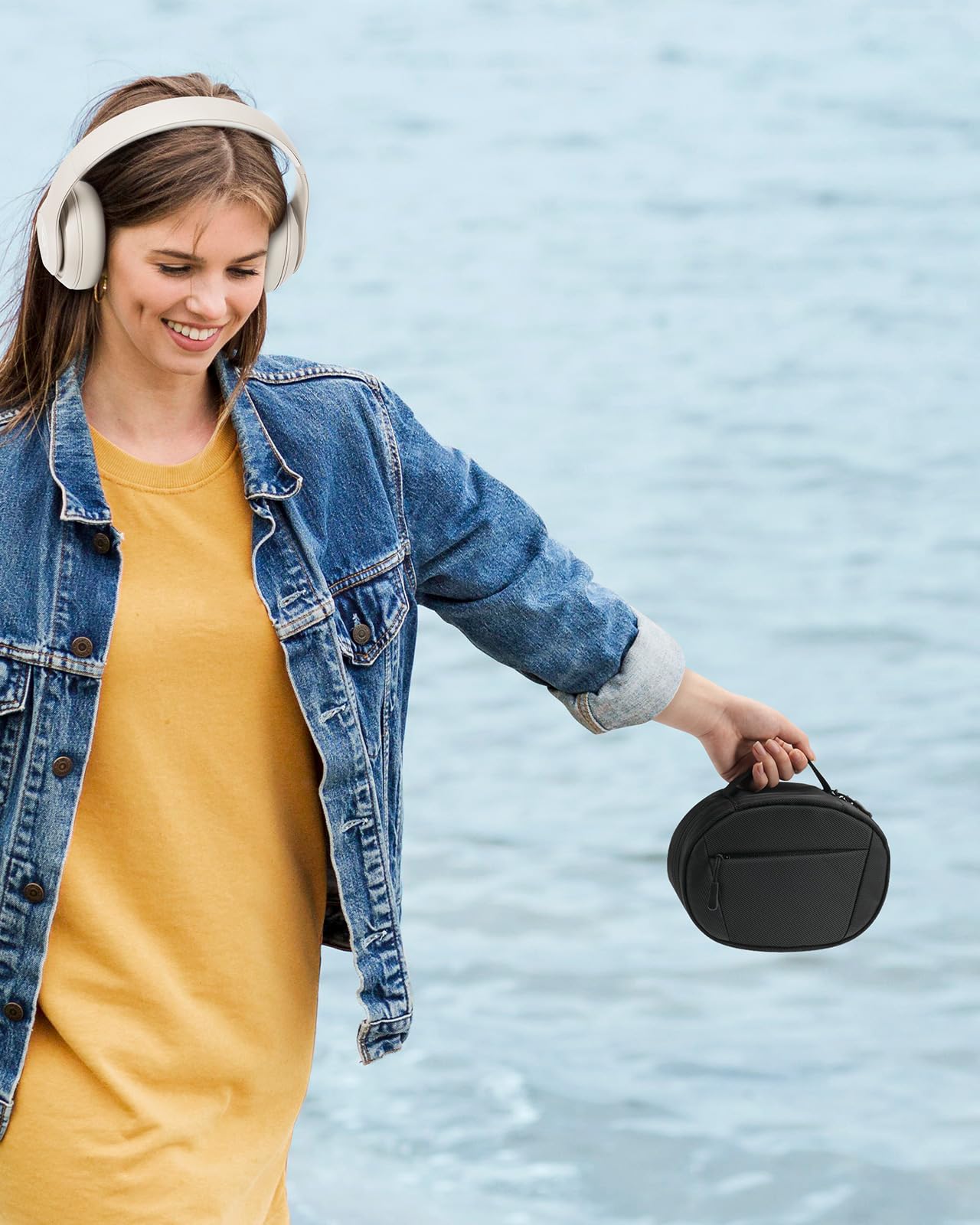 Soft Case for Beats Studio Pro/Sony WH-1000XM4/ Sony WH-XB910N/ Beats Studio3 Headphone, Soft Shell Travel Protective Carrying Cover Storage Bag, Black