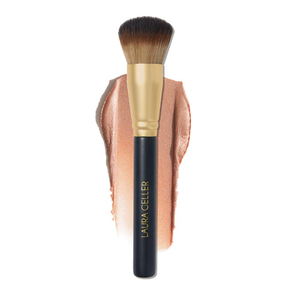LAURA GELLER NEW YORK Retractable Black Kabuki Brush for Liquid, Cream and Powder Face Makeup With Aluminum Handle