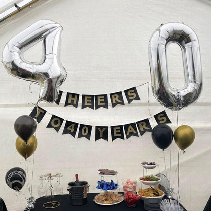 Silver Number Balloons, 40inch Large Number 4 Foil Helium Balloons for Girls Women, Self Inflating Number Balloons 0-9 for Men Boys 4th 14th 40th Birthday Anniversary Party Celebration Decoration