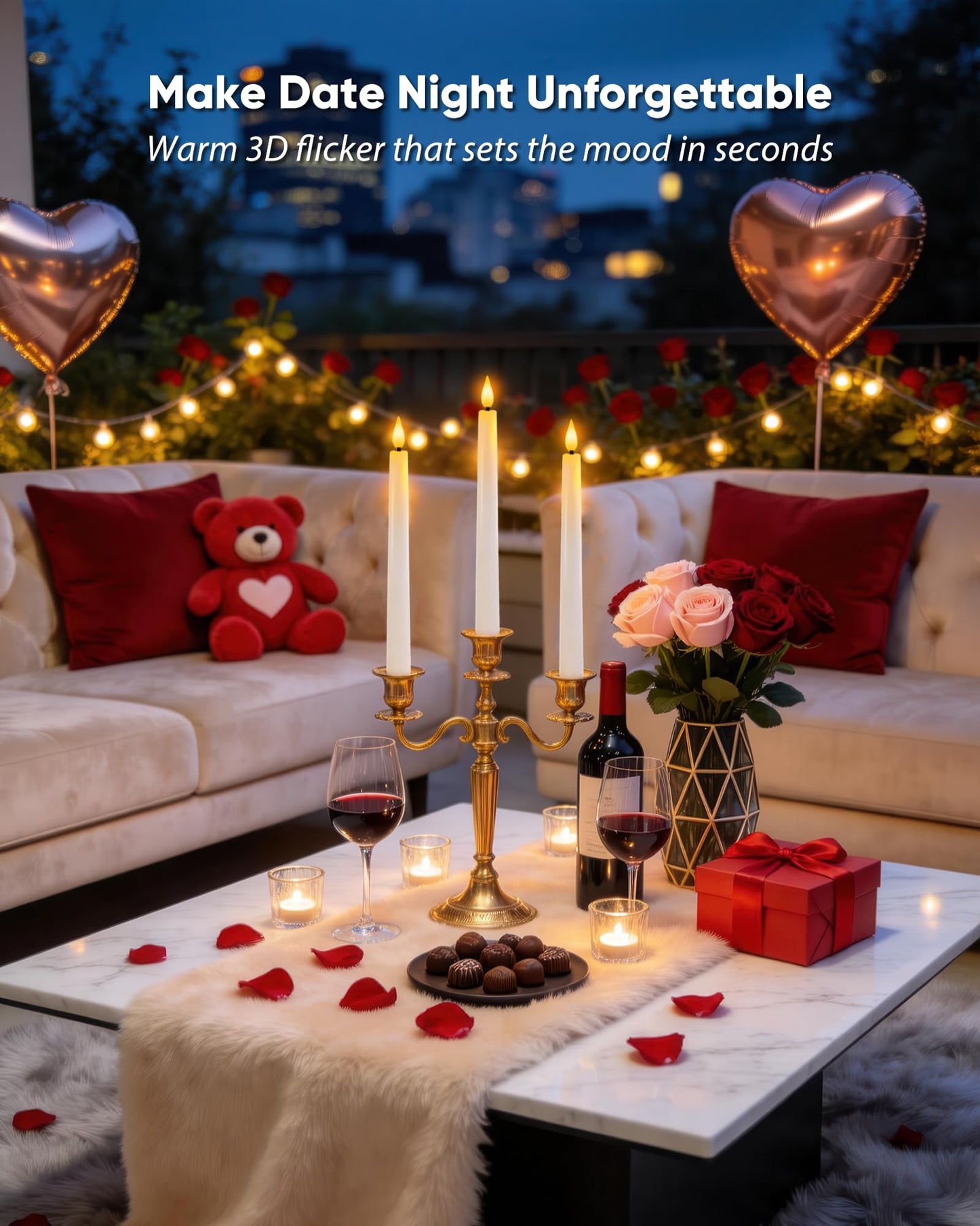 Homemory 6 Pcs Waxy Flameless Taper Candles with Remote, Led Candlesticks Classic Tall Candle, Flickering Battery Operated Taper Candles for Bedroom, Dining Room, White, 9.6 inches