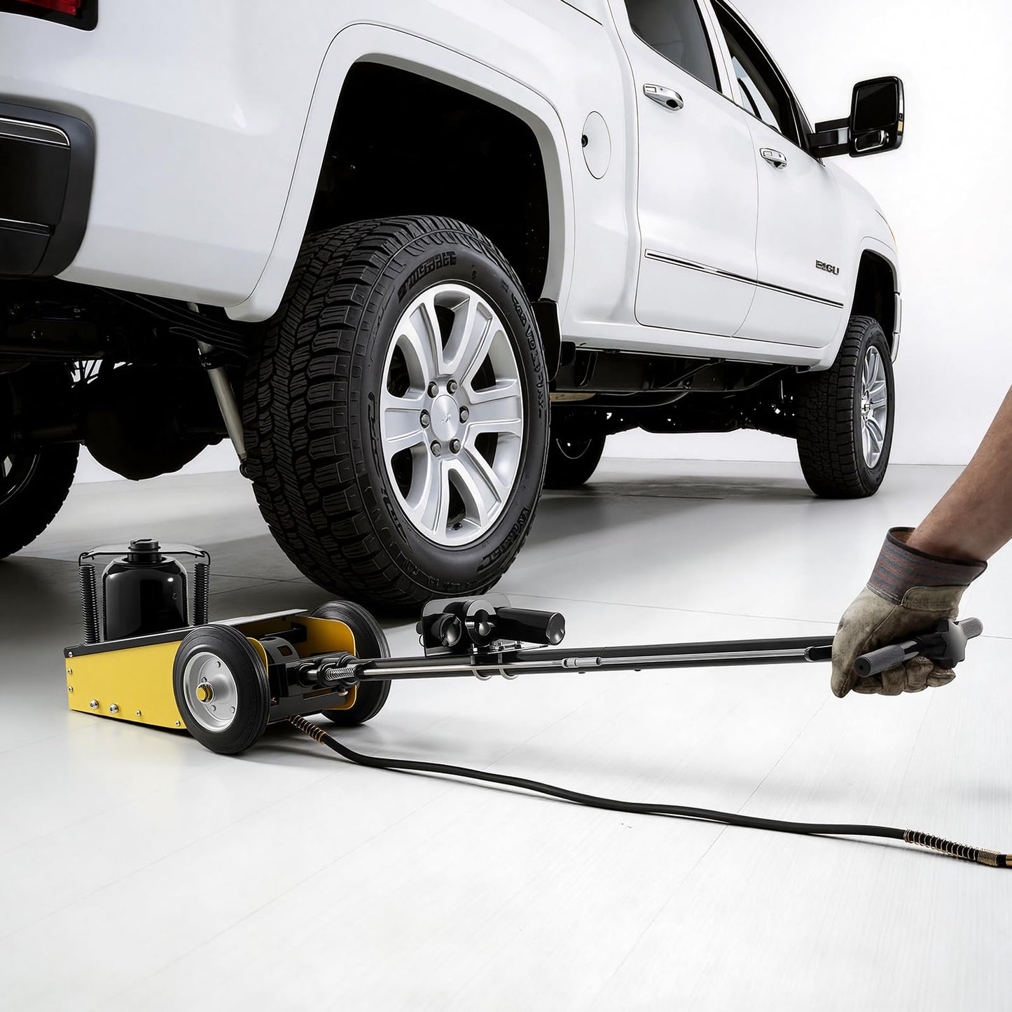 VEVOR 22 Ton Air Hydraulic Floor Jack Trucks Heavy Duty Steel Racing Floor Jack with Single Piston Quick Lift Pump & Extension Posts & Extension Posts, Air Pneumatic Jacks for SUVs, Pickups