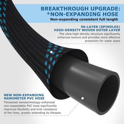 KETTOYA Non-Expanding Garden Hose 100 ft, Kink Free Flexible Water Hose with 10-Pattern Spray Nozzle, Lightweight Hose Pipe, Leak Proof, 3/4" Swivel Connectors, Super Fabric, Portable Storage Strap