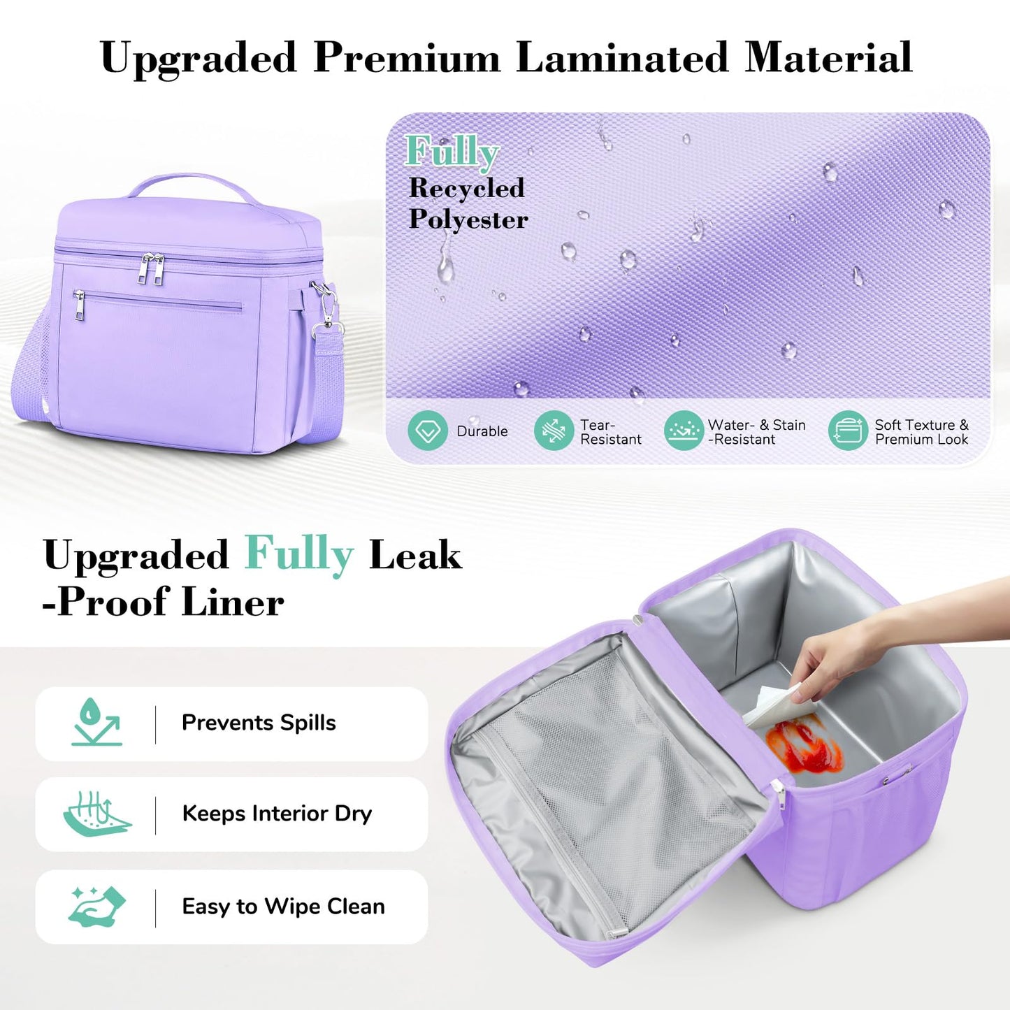 DALINDA Insulated Lunch Bag Lunch Box for Women Men,Leak-Proof Cooler Bag Lunchbox Lightweight for Work Picnic,Beach,Camping,Travel