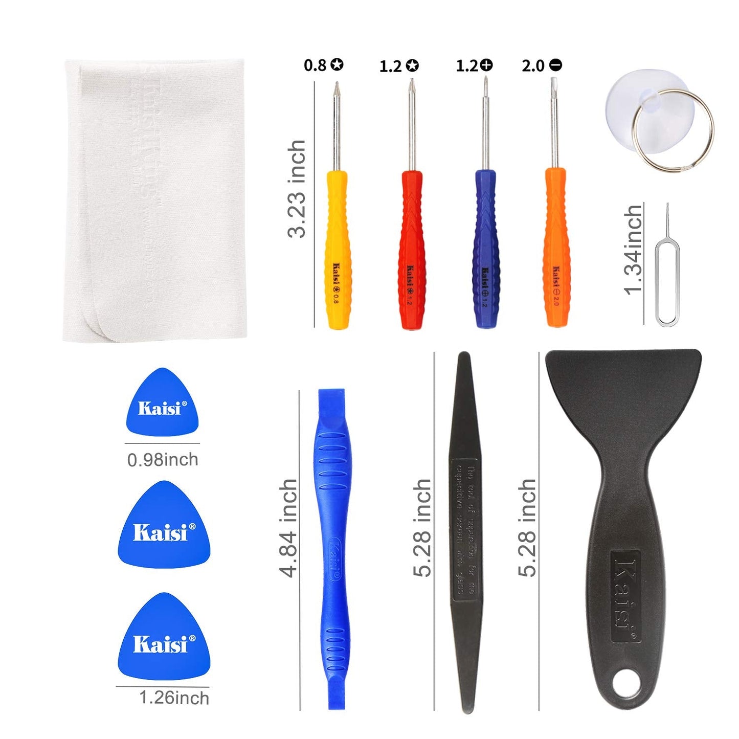 Kaisi Professional Electronics Opening Pry Tool Repair Kit with Metal Spudger Non-Abrasive Nylon Spudgers and Anti-Static Tweezers for Cellphone iPhone Laptops Tablets and More, 20 Piece