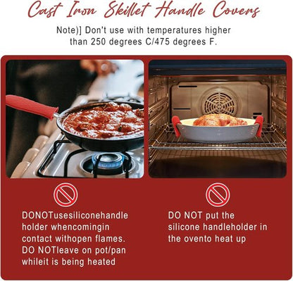 Joyhalo Silicone Pot Handle Cover - Heat Resistant 6 Pack | Cast Iron Skillet Grip in Wine Color