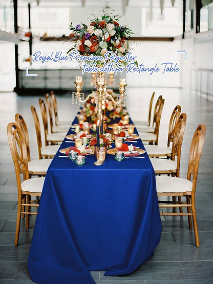 Pesonlook 10Pack Royal Blue Table Clothes for 8ft Rectangle Tables, 60 x 126 Inch Rectangle Tablecloth Anti-Wrinkle Washable Polyester Tablecloths for Wedding Reception Banquet Party