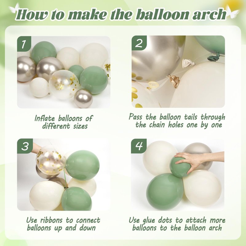 Sage Green Birthday Party Decorations with Happy Birthday Banner Green Fringe Curtain Butterfly Decorations Foil Balloons Happy Birthday Decorations for Women