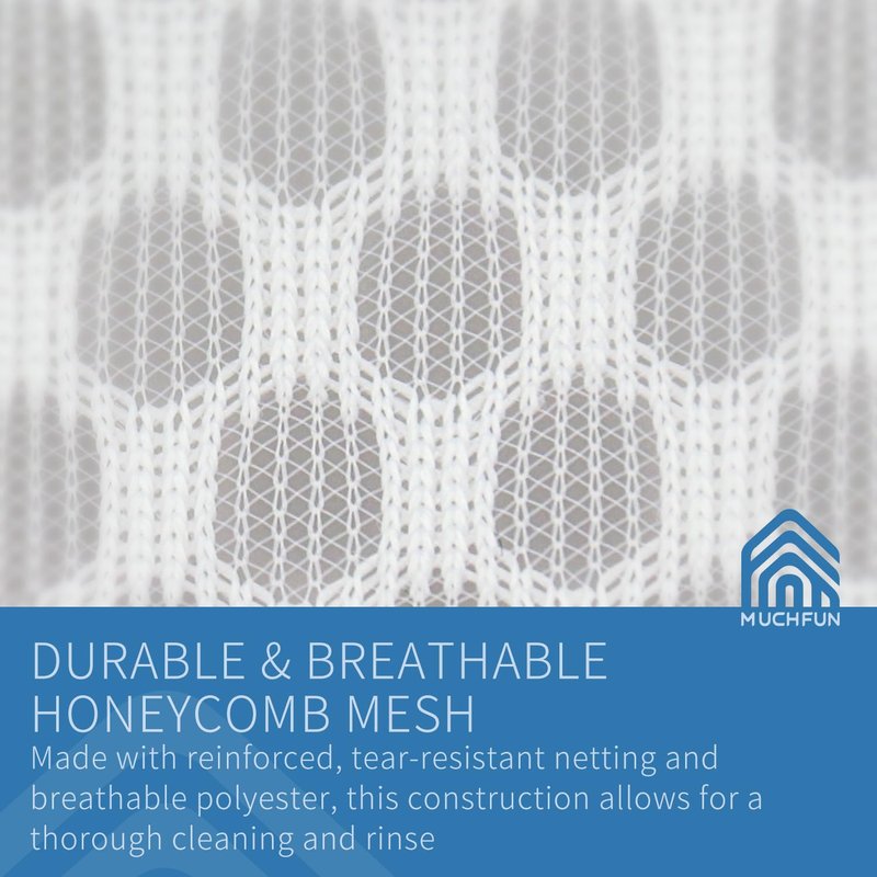 Muchfun 3Pcs Durable Honeycomb Mesh Laundry Bags for Delicates (1Large, 1Medium, 1Small)