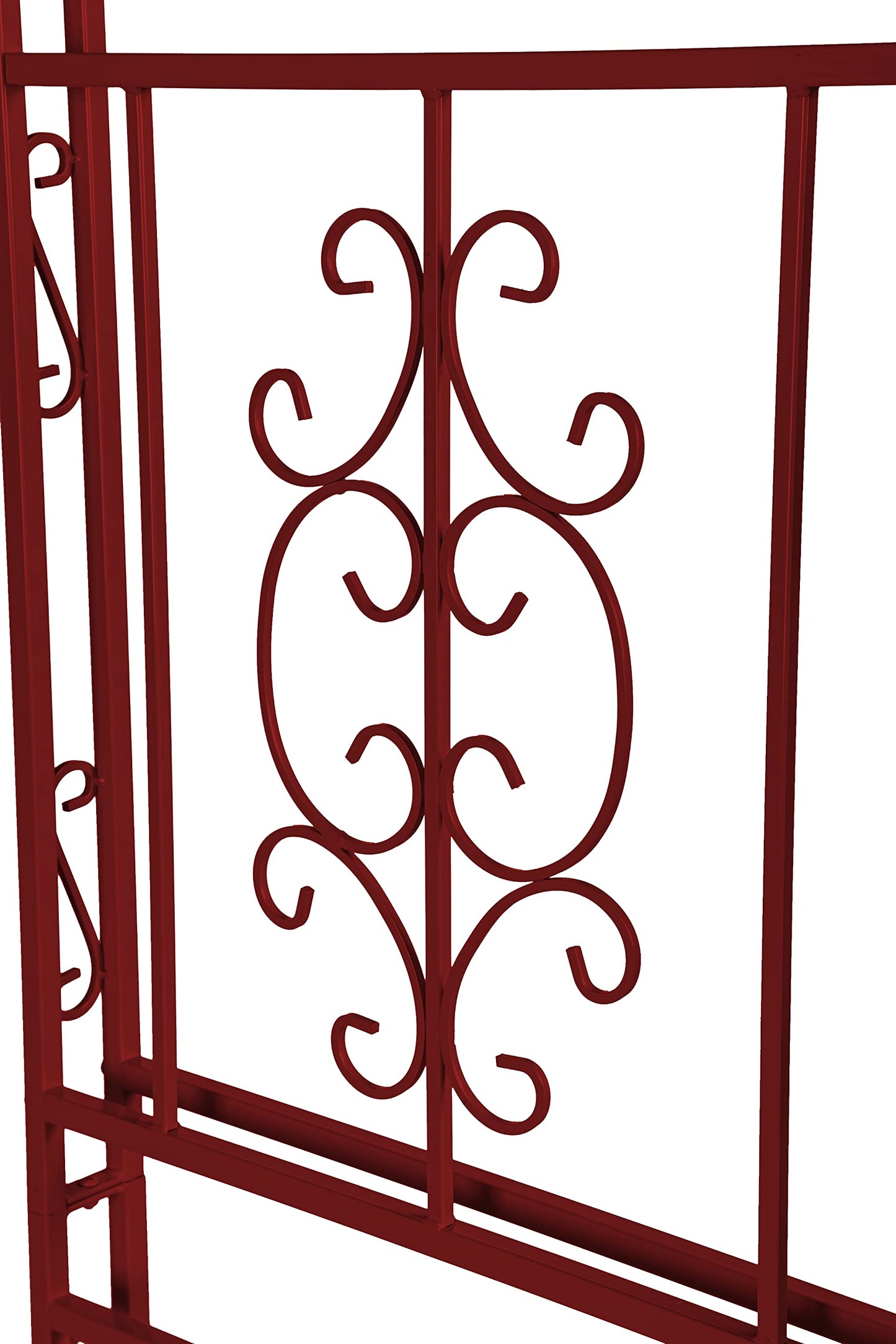 Plow & Hearth Arch Metal Outdoor Garden Arbor, 84 inches Tall, Iron Trellis Lattice for Climbing Plants, Wedding Arch, Outdoor Patio Décor (Red)