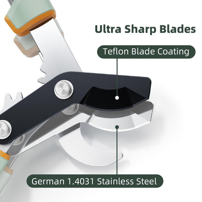 PrunePro Loppers for Tree Trimming Stainless Steel Branch Cutter Heavy Duty Bypass Tree Pruner Rust Resistant Sharp Blade Up to 2" Tree Limb Trimmer for Gardening