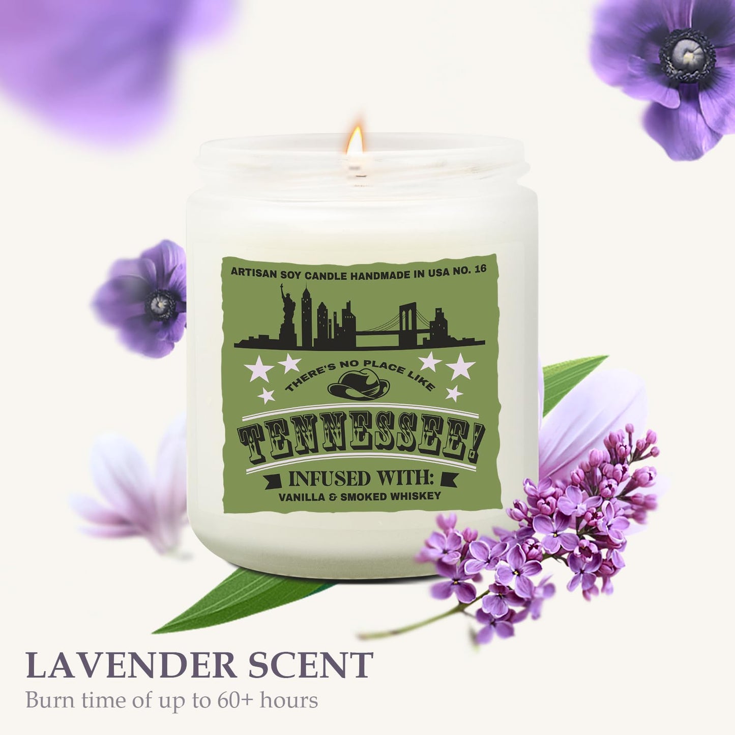 Goiicoln Tennessee Candle Gift, Tennessee Souvenirs Scented Candles for Home, Tennessees Decor, Tennessees State Gifts Personalized Candle, Best Friends Christmas Tennessee Gift, 60 Hours Burn