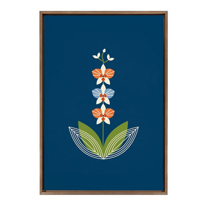 Kate and Laurel Sylvie Orchid Framed Canvas Wall Art by Amber Leaders Designs, 23x33 Gold, Colorful Floral Art for Wall