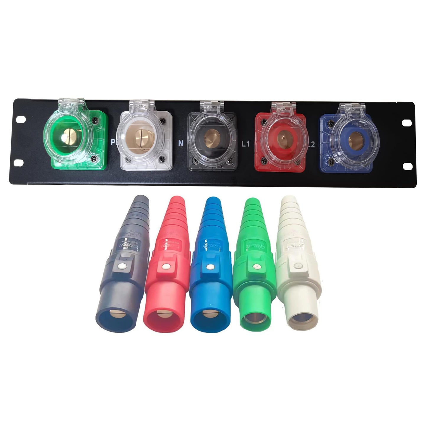 JUNMAN 400A Camlock Output Panel 3 Phase 2U Rack with Sockets Connectors