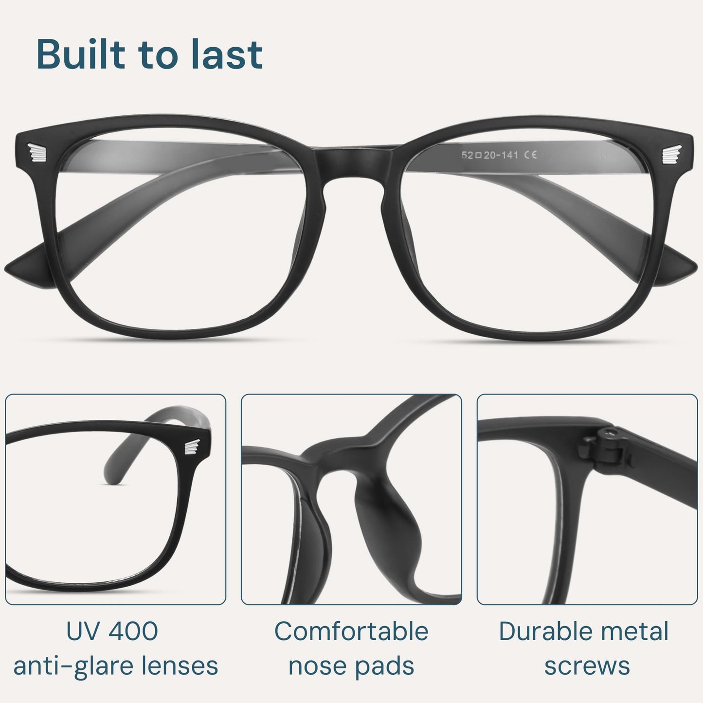 Gaoye Blue Light Glasses for Computer & Gaming - Anti UV Ray Lenses, Scratch-Resistant & Comfort Fit
