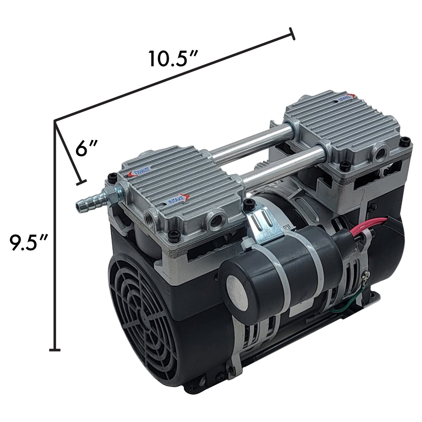 Half Off Ponds Pro Aeration System MAX - Dual 1 HP Pond Aerator Pumps for Up to 5 Acres - 120V Electric Compressors, 4 Double 10" Diffusers and 400' Weighted Tubing