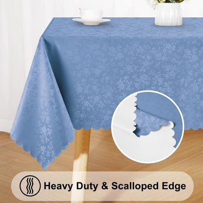 Smiry Rectangle Table Cloth, Waterproof Heavy Duty Vinyl Tablecloths, Wipeable Washable Table Cover for Kitchen, Dining Room (Haze Blue, 60" X 102")