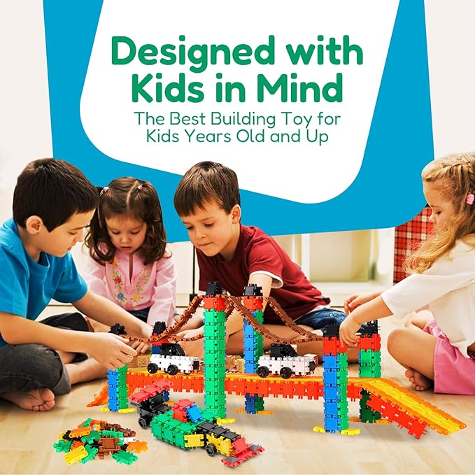 Beblox Building Blocks for Kids - 250-Piece Connecting Tiles Set - Interlocking Building Blocks for Kids STEM Toys Kit Fun &amp Educational Gifts for Boys &amp Girls Preschool Learning Activities