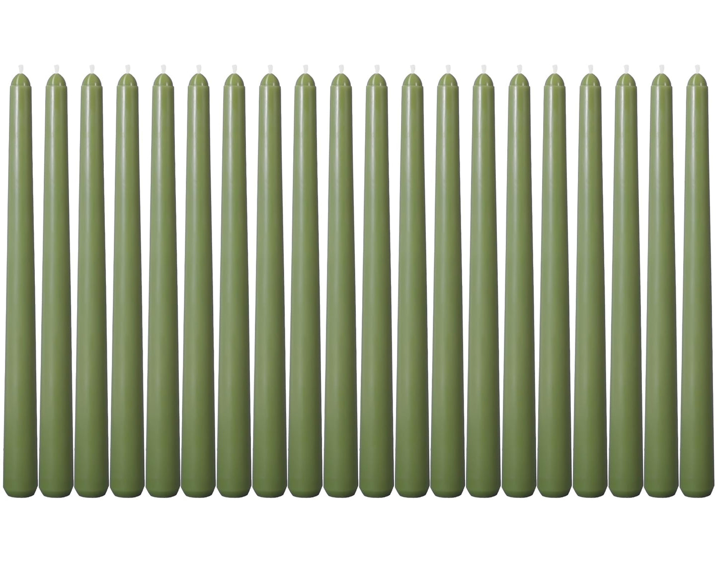 Viyffo Taper Candles, 10 Inch, 20 Pack, Olive Glow – Unscented, Dripless & Smokeless Design, Up to 8 Hour Burn – Long Tall Taper Candlesticks for Wedding, Dinner & Home Decor