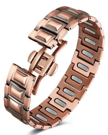 Feraco Copper Magnetic Therapy Bracelets for Men with 5X Strength 5000 Gauss Magnets,99.99% Cooper Bracelet