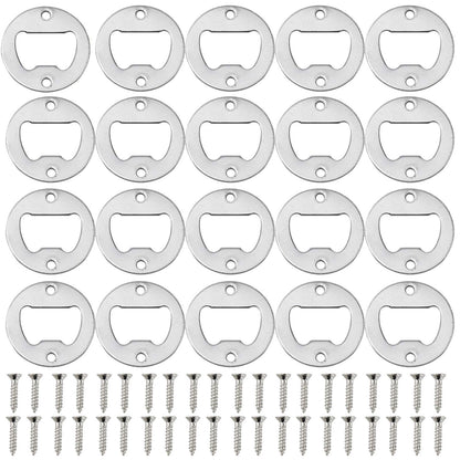 Homend 100Pack Wall Mount Bottle Openers, Mounting Hardware Included, Vintage Rustic Bar(Wood Block is not Included) (Silver)