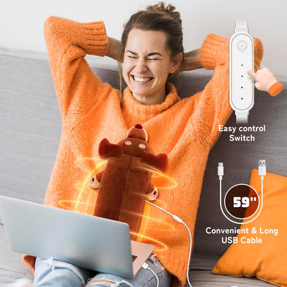 Electric Heating Pad for Period Cramps, Cuddly Soft 14" Capybara Plush with a Hot Soft Belly USB Powered, Menstrual Heating Pad Neck Shoulder Pain Relief, Gift for Women Daughter Wife