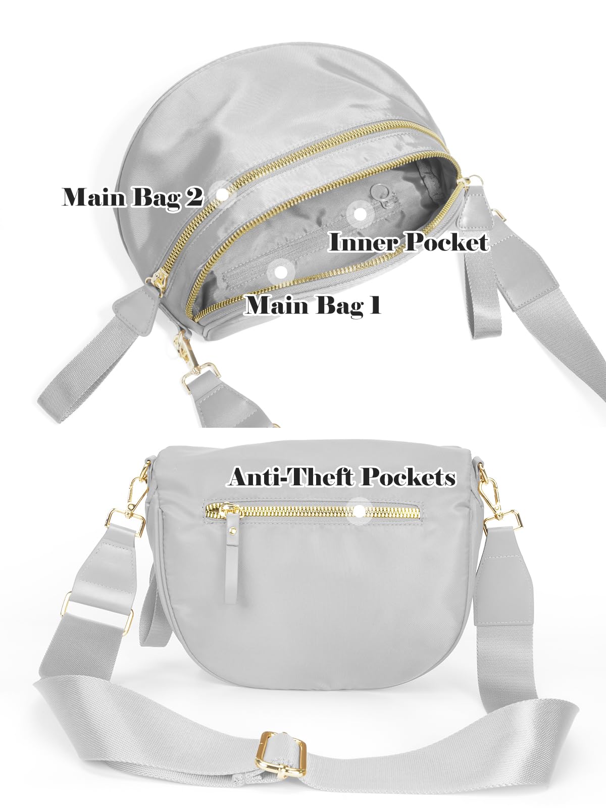 Pure Colour Crossbody Bag Bum Bag for Women,Spacious Purse Fanny Packs Belt Bag,Oversized Bum Bag (Colour Bum Bag-Beige)