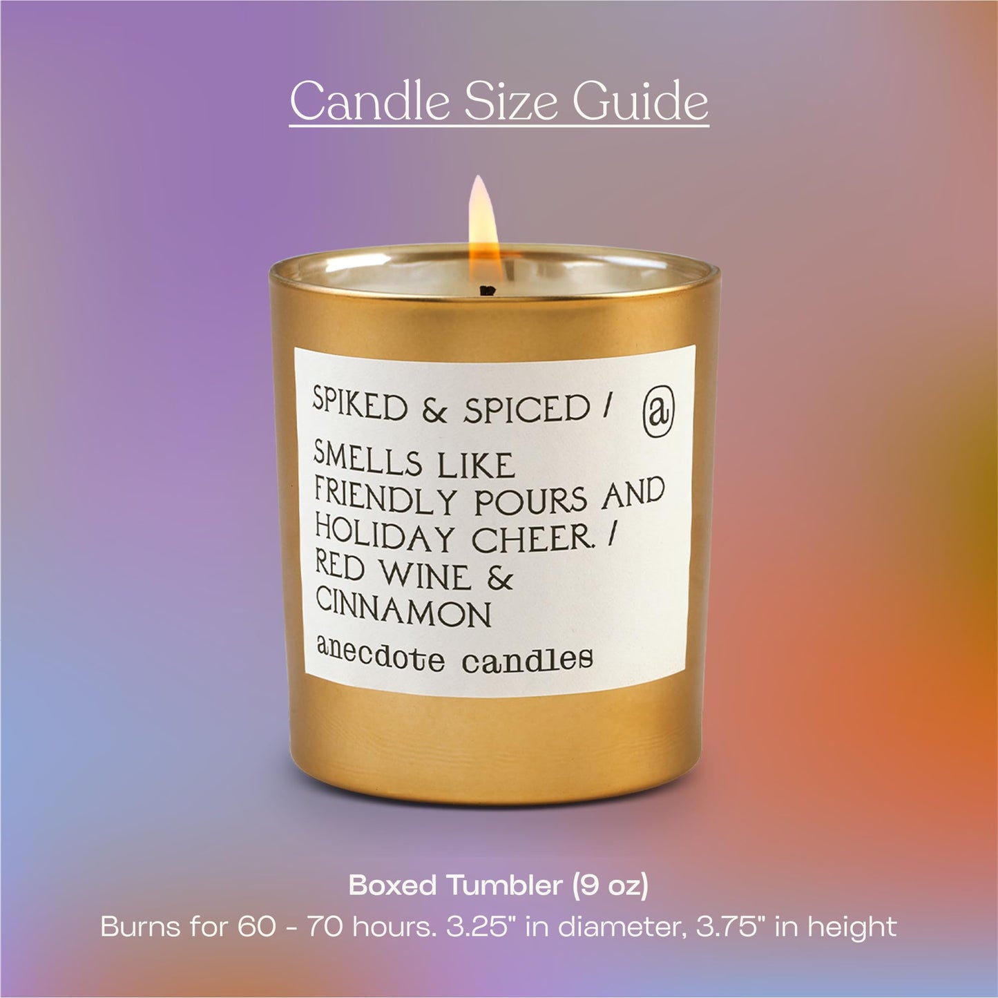 Anecdote Candles ‘Spiked & Spiced' Coconut Soy Wax Candle Jar | Premium Hand Poured & Long Burning | Red Wine & Cinnamon Scent | Phthalate-Free | for Home, Office, Gift - 9 Oz