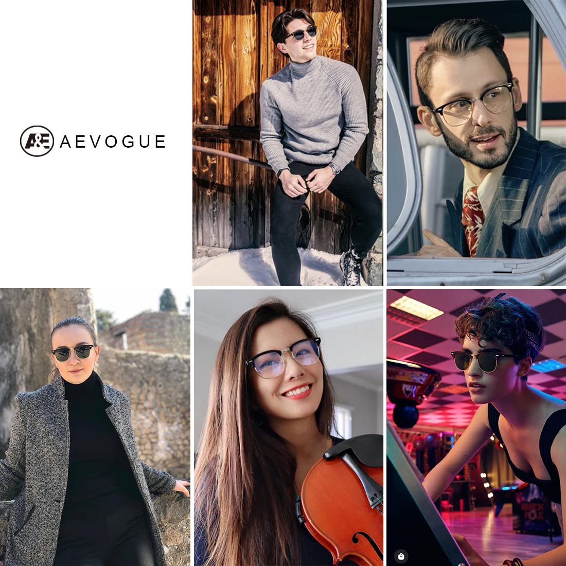 AEVOGUE Polarized Sunglasses For Women And Men Semi Rimless Frame Retro Sun Glasses AE0369 (Matte Black)