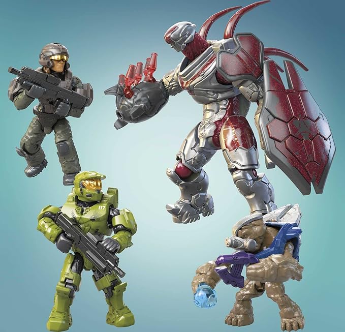 MEGA Halo Infinite Toy Building Set UNSC Wasp Onslaught Aircraft with 406 Pieces 4 Poseable Action Figures and Accessories for Collectors