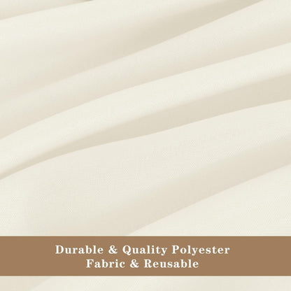 Fitable Elegant Rectangle Table Clothes, 6 Pack - 90 x 132 Inch, Ivory - Reusable and Washable Tablecloths, Polyester Fabric Table Covers for Wedding, Party, Banquet, Formal Events