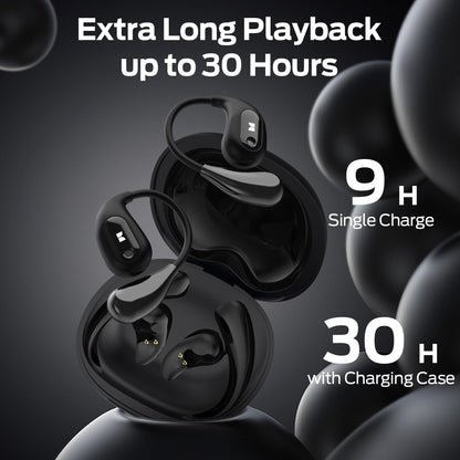 Monster Open Ear AC210 Headphones, Bluetooth 5.4 Earphones Stereo Sound, Wireless Headphones 30 Hours Playback, Type-C Charging, IPX5 Waterproof Open Ear Earbuds,Black