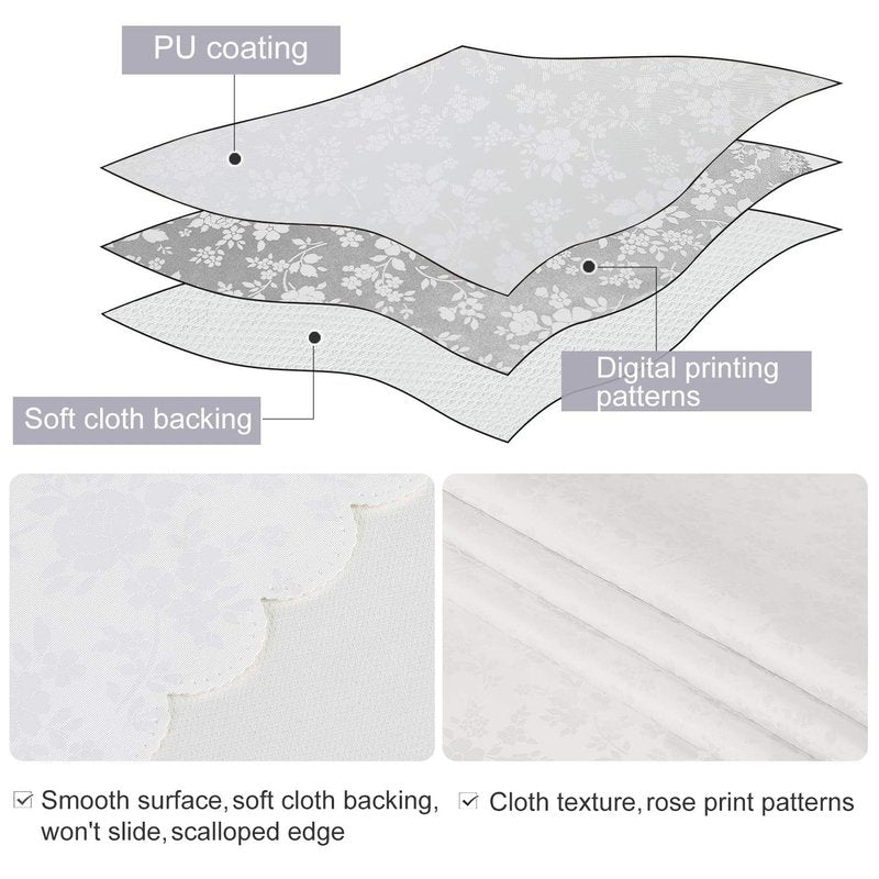 Smiry Square Table Cloth, Waterproof Heavy Duty Vinyl Tablecloths, Wipeable Washable Table Cover for Kitchen and Dining Room (White, 70" x 70")