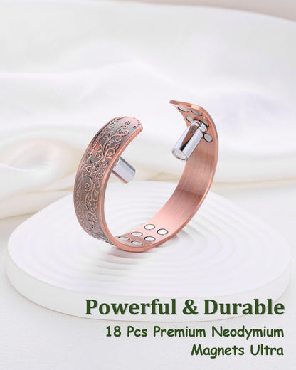 Fashtour Copper Bracelet for Men, 99.99% Pure Copper Bracelet, 18X Enhanced Strength Magnetic with Neodymium Magnets(Tree of Life) (Tree of life)
