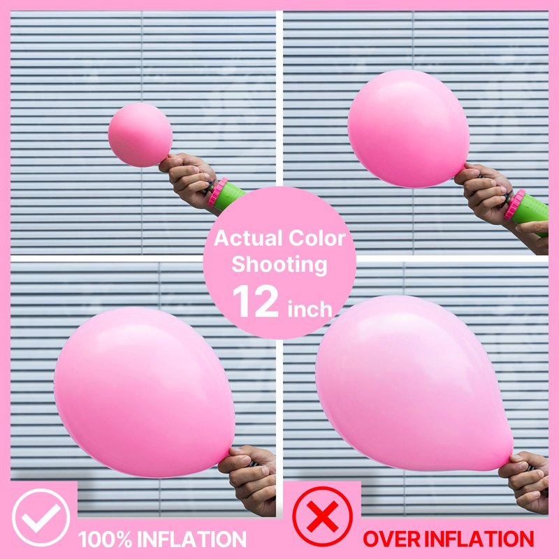 PartyWoo Pink Balloons 100pcs 12 Inch Matte Pink Balloon Arch Kit for Girl Baby Shower Gender Reveal Wedding Bachelorette Engagement Birthday Princess Butterfly Themed Party Decorations Pink-Y11