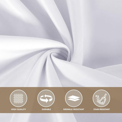 sancua White Round Tablecloth 108 Inch Diameter, 6 Pack - Circle Polyester Fabric Table Cloth for Wedding Party Reception Banquet Birthday, Washable Formal Table Cover (Fit 42-96 Inch Tables)