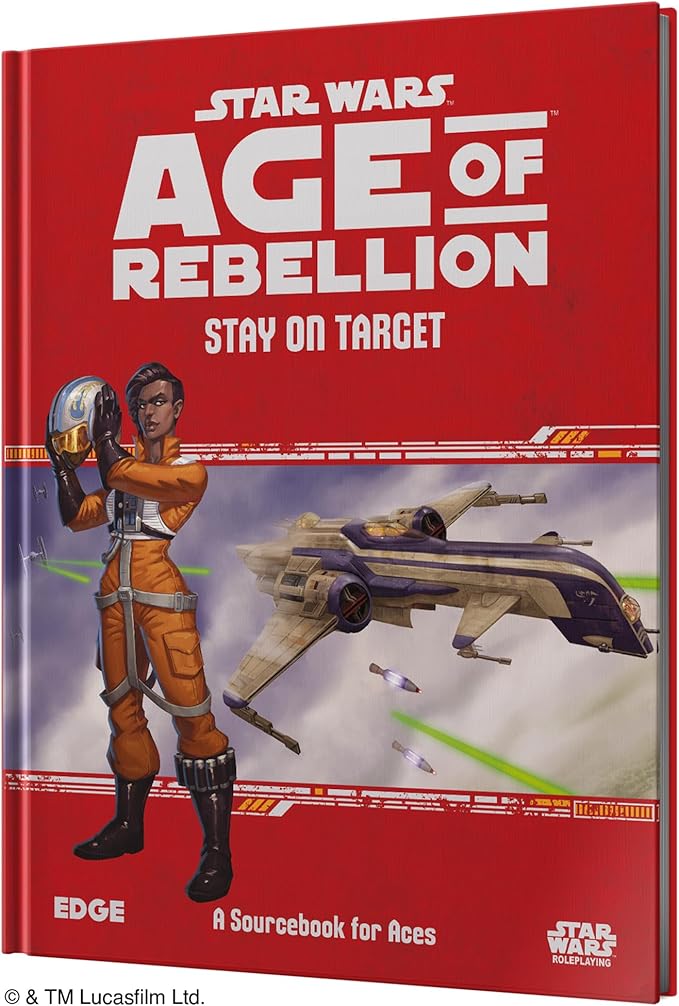 Asmodee Star Wars: Age of Rebellion Roleplaying Game Stay on Target SOURCEBOOK - New Specializations Starfighters &amp Species RPG for Kids &amp Adults Ages 14+ 3-5 Players