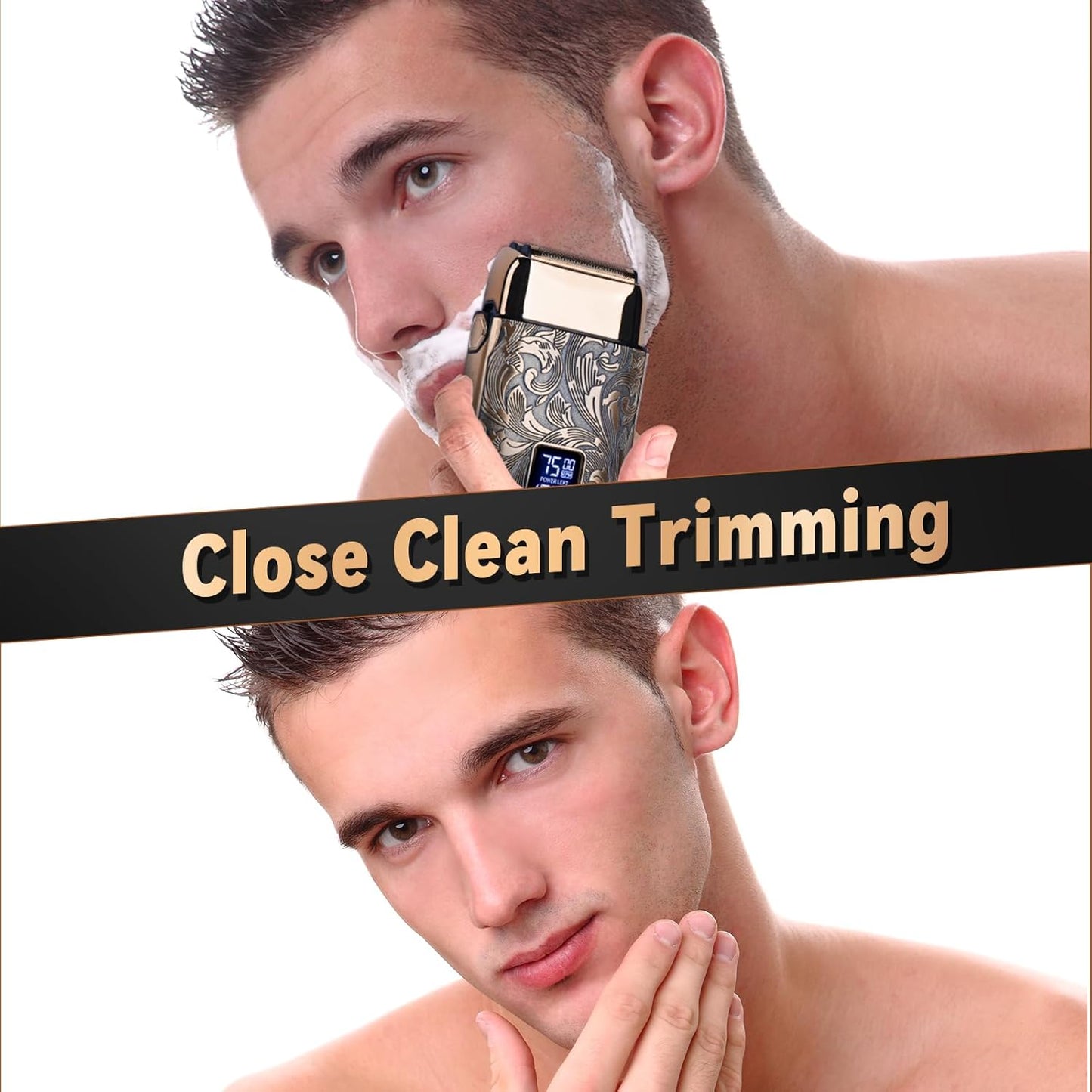 Ufree Close Shave Electric Foil Shavers for Men, 3-Speed Electric Razor, Bald Head Shavers, Face Shaving Beard Trimmer with LCD Display, Gifts for Men