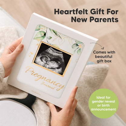 Pregnancy Journal for First Time Moms Gifts - 90 Pages Hardcover Pregnancy Memory Book, Beautiful & Cute Baby Book Keepsake, Ultrasound Baby Scrapbook, Mom To Be Gift (Alpine)