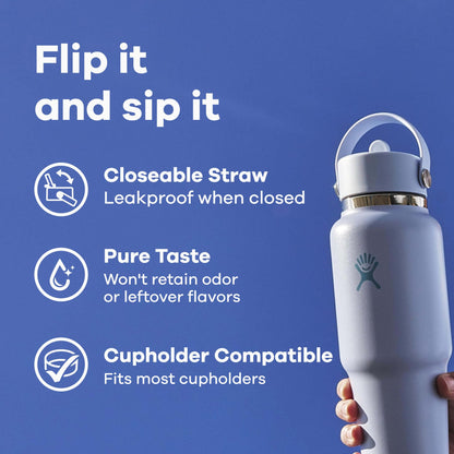 Hydro Flask 32 Oz Wide Flex Straw Travel Bottle Black