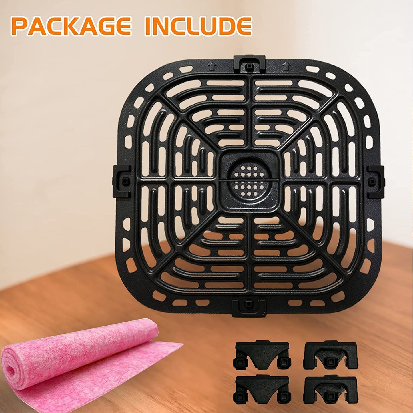 HEISENLIN Air Fryer Grill Pan for Instants Pot Vortex Plus 6 in 1 6 QT XL Air Fryers, Upgraded Nonstick Air Fryer Grill Crisper Plate Tray Grid Grate Rack Shelf for Instants 6QT 5.7QT, Dishwasher Safe